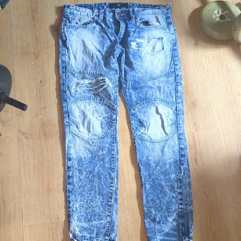 Jordan Craig Blue Skinny Jeans with Distressed Details
